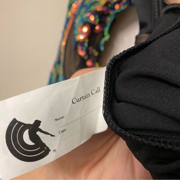 Curtain Call Dance Costume flying solo black sequin leotard J5513 CLA LC child - Picture 7 of 9